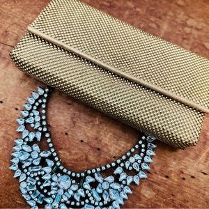 Whiting and Davis Gold Vintage Clutch